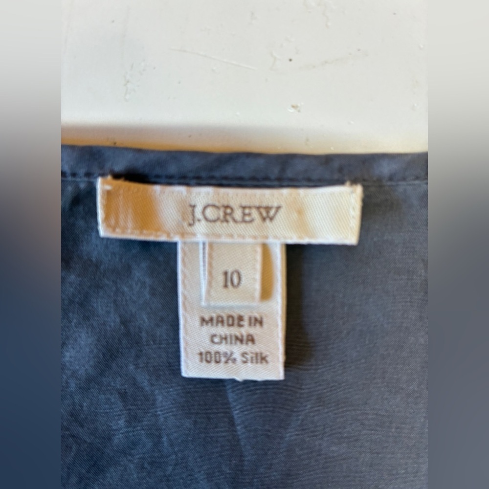 J. Crew 100% Silk Blouse with Sequins, Dark Blue Gray, Size 10, Lightweight - Picture 7 of 7